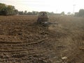 Cultivation Through Disc Harrow Royalty Free Stock Photo